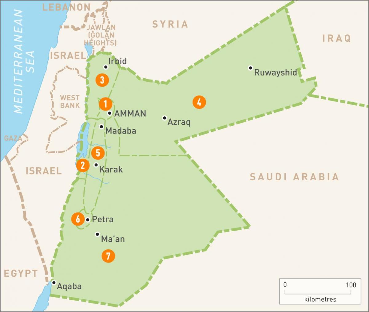 το αμμάν της Ιορδανίας στο χάρτη