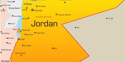 Χάρτης της Ιορδανίας στη μέση ανατολή