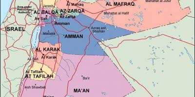 Χάρτης της Ιορδανίας πολιτική