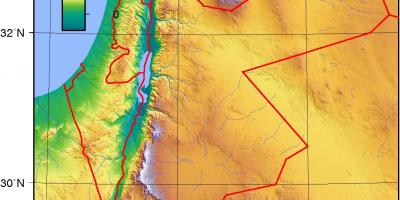 Χάρτης της Ιορδανίας τοπογραφικό