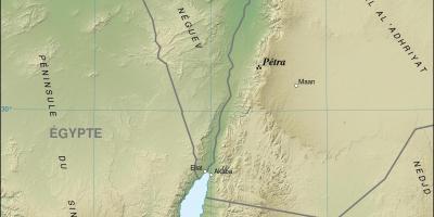 Χάρτης της Ιορδανίας δείχνει πέτρα